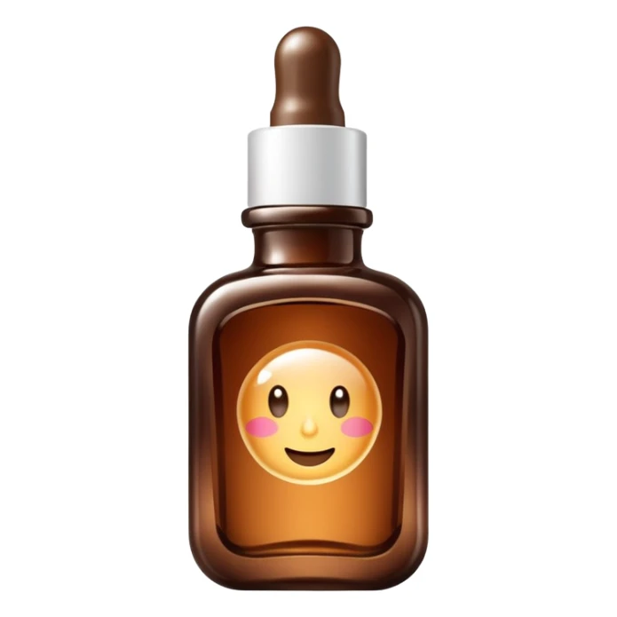 Organic cosmetic in a brown cristal bottle sticker