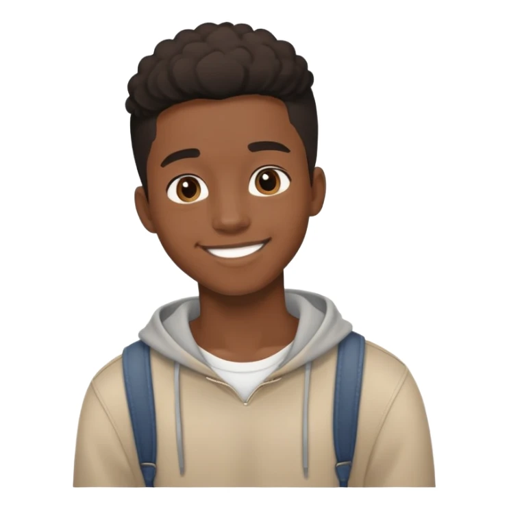 19-year-old Black male with a friendly smile, casual style sticker