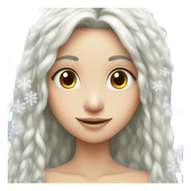 Snowflake, fairy, girl, long hair sticker