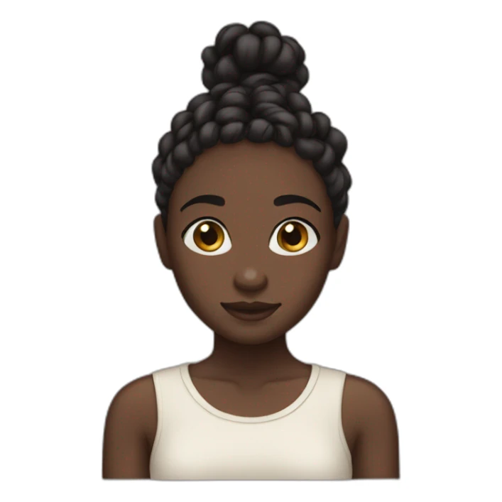Dark skinned girl with little braids sticker