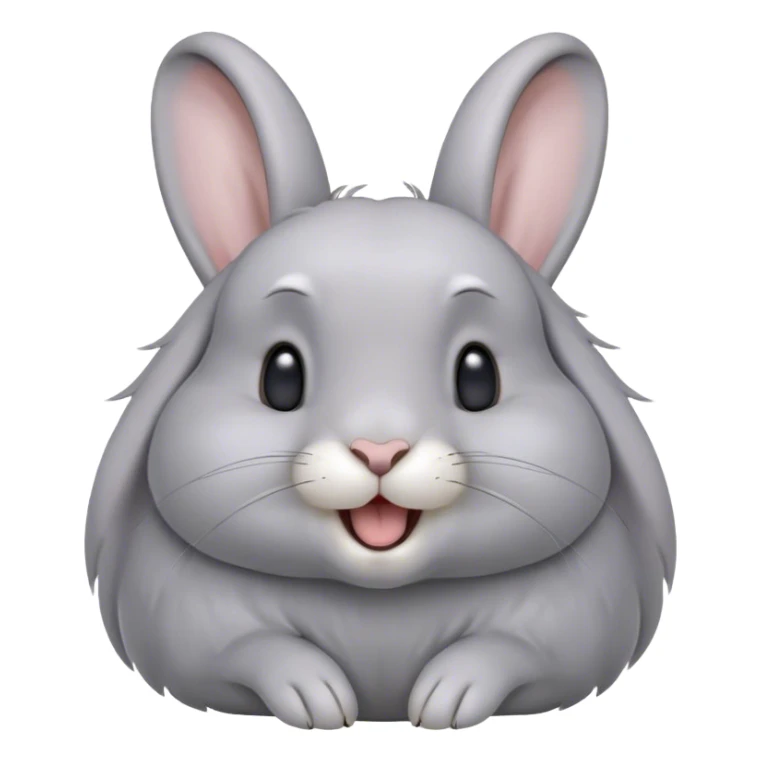 Cinematic Cute Yawning Grey Rabbit Portrait Emoji, Head tilted slightly with a dramatic, wide-open yawn, showcasing a smooth grey fur with a refined finish, floppy ears slightly drooping, round grey eyes barely open in drowsy contentment, Simplified yet irresistibly adorable features, highly detailed, glowing with a soft, cozy glow, high shine, relaxed yet expressive, stylized with a touch of whimsy, bright and endearing, soft glowing outline, capturing the essence of a sleepy yet affectionate bunny, so drowsy it feels like it could stretch out of the screen and curl up for a nap! sticker