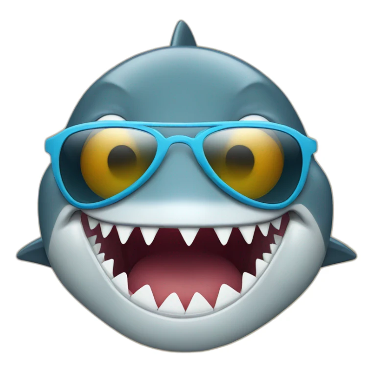 Shark with sunglasses on his eyes sticker