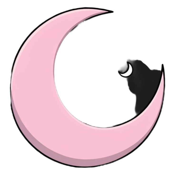 shiny pink crescent moon with sparkles sticker