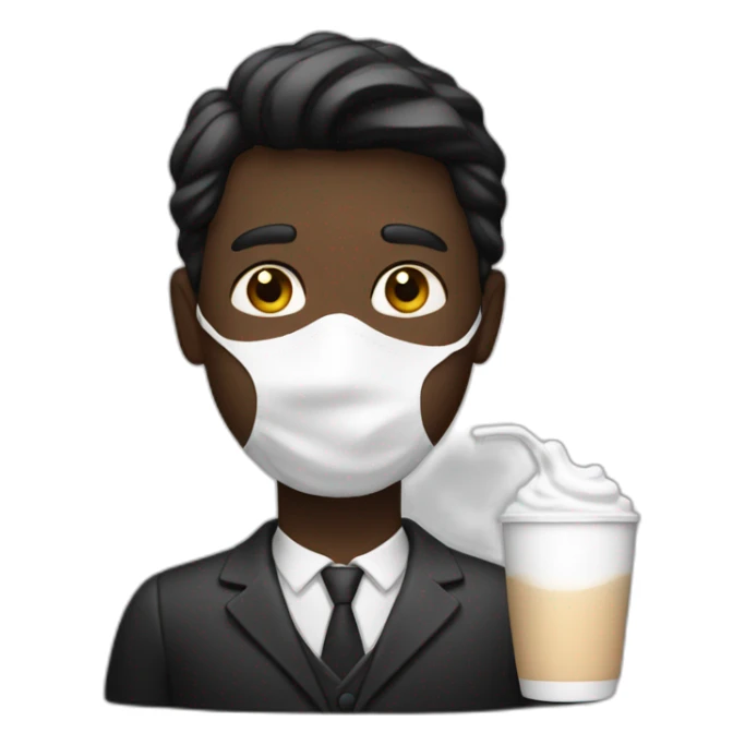 Un homme noir avec du lait sticker