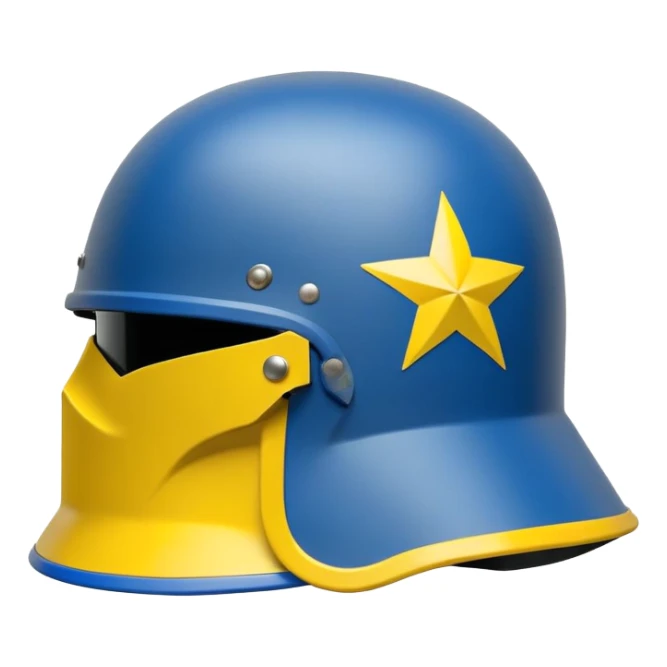 Ukrainian military helmet with blue and yellow colors, combat kevlar helmet sticker