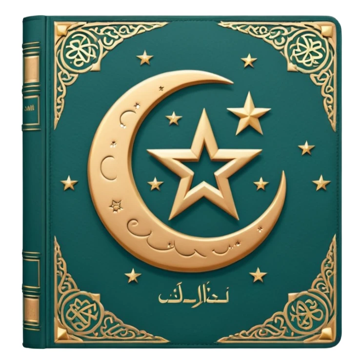 Closed Quran with the Islamic Symbol on it (moon and star) sticker