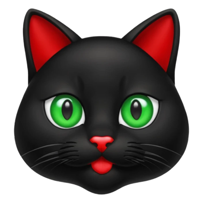 Black cat with a red glove in his mouth sticker