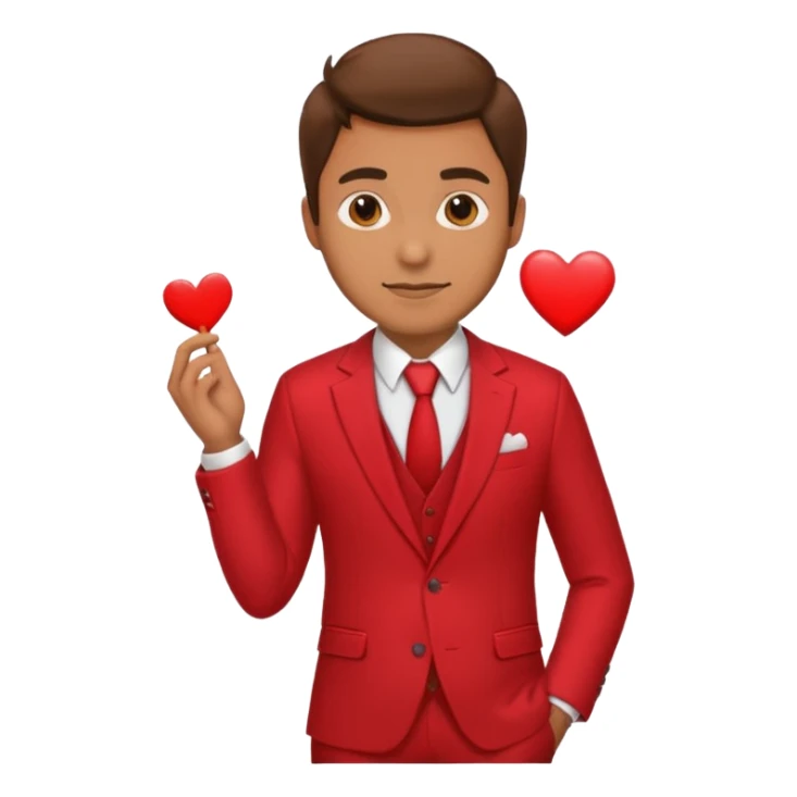 male suit red Valentine sticker