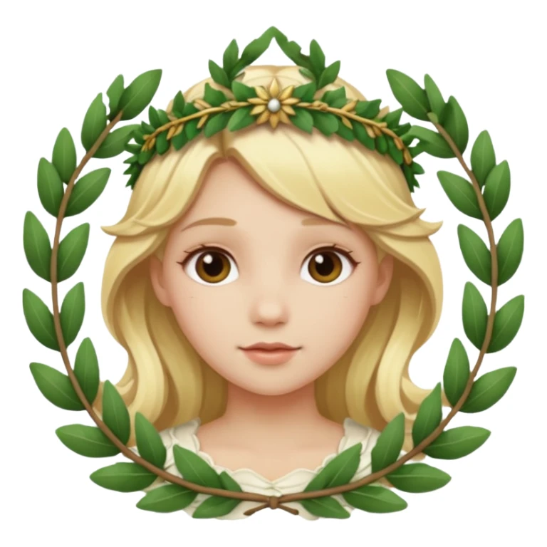 a blonde girl wearing laurel wreaths sticker