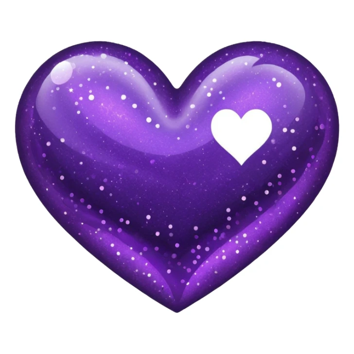 dark purple heart with glitter sticker