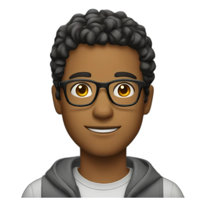 A 25 years young man Wearing glasses, fine color and very interactive  sticker