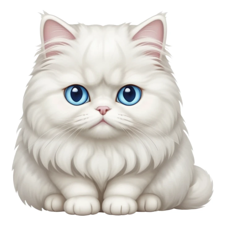 white Persian cat full body sitting with blue eyes sticker