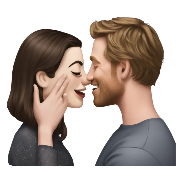 anne hathaway squeezing christan bales face sticker