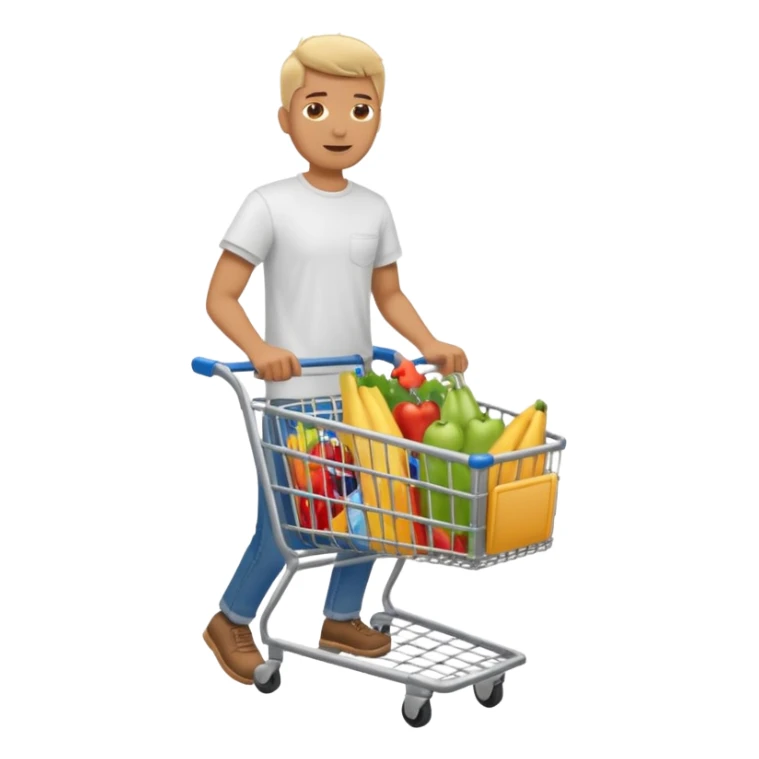 man-with-a-shopping-cart-full-body sticker