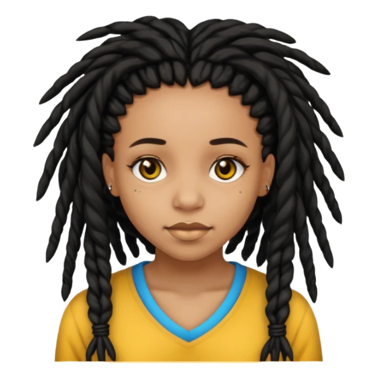 Light skin black girl black eyes and dreadlocks  sticker