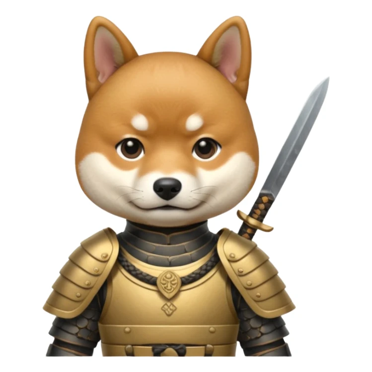dog japan ancient samurai with small knife sticker