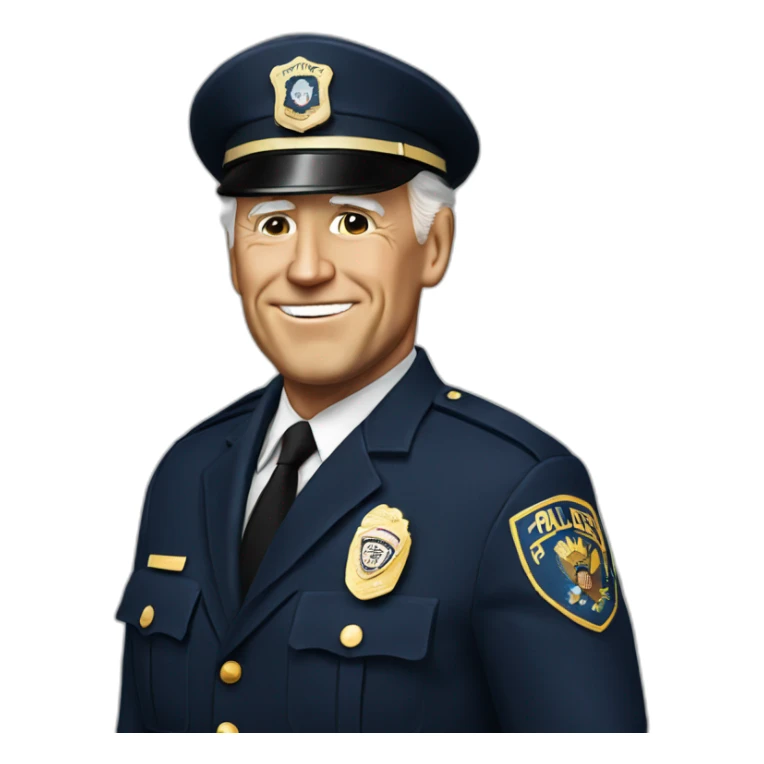 Joe Biden in police uniform  sticker