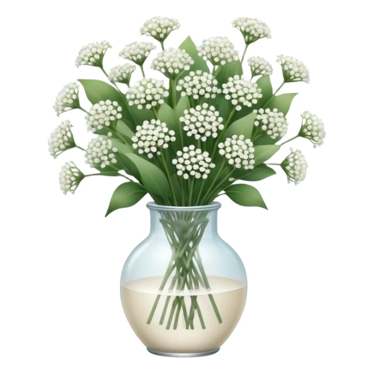 Baby’s breath bouquet in clear vase  sticker