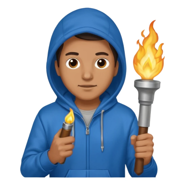 blue hoodie man The torchbearer sticker