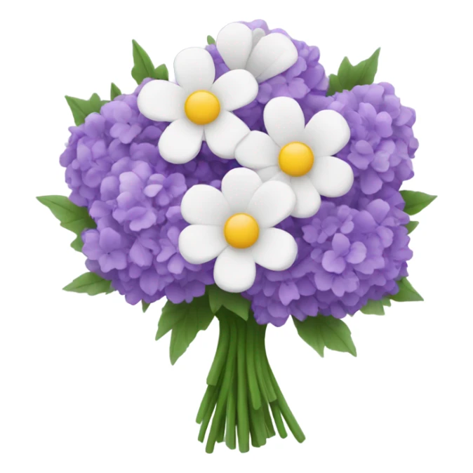 white and purple flower bouquet sticker