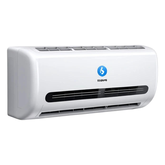 Modern wall-mounted air conditioner with cool air flowing out sticker