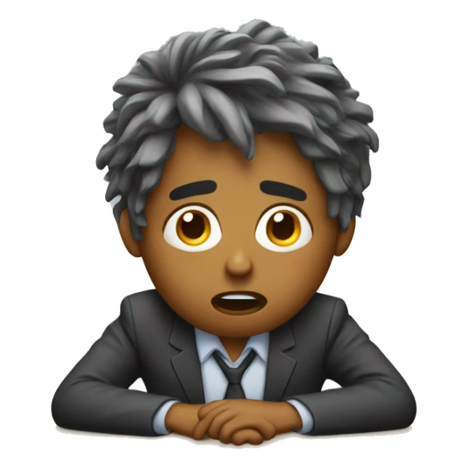 Stressed and crying teacher with messed up hair  sticker