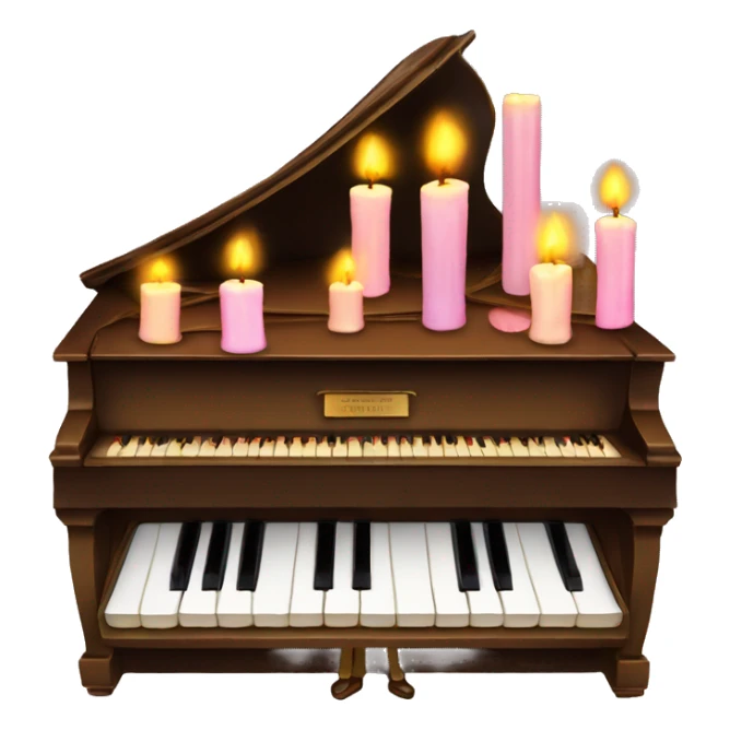 vintage piano with melted candles on top sticker