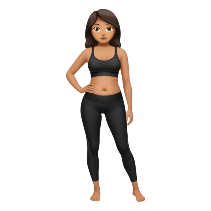 legging brassière noir gonflé ventre femme  sticker