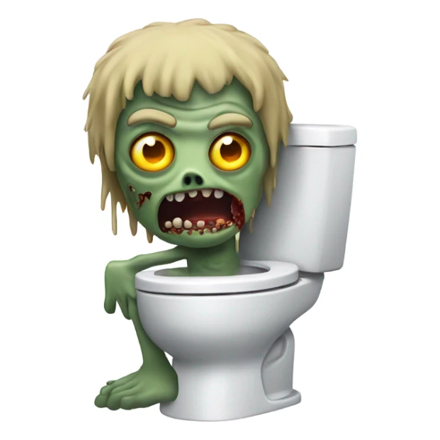 zombie with a skibidi toilet sticker