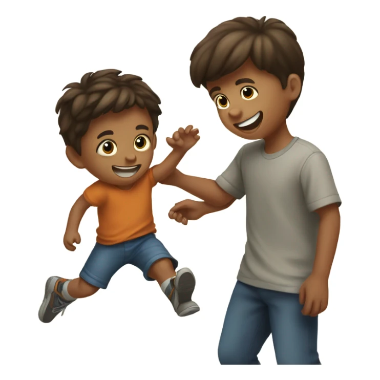 little boy playing with his older brother sticker