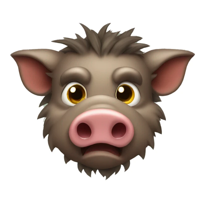anthropomorphic wild boar not happy sticker