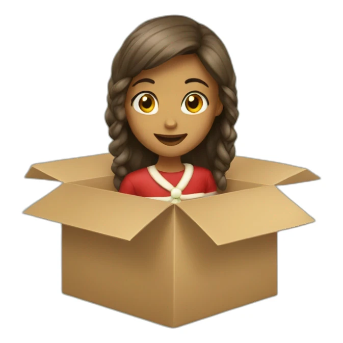 christmas girl in the box sticker