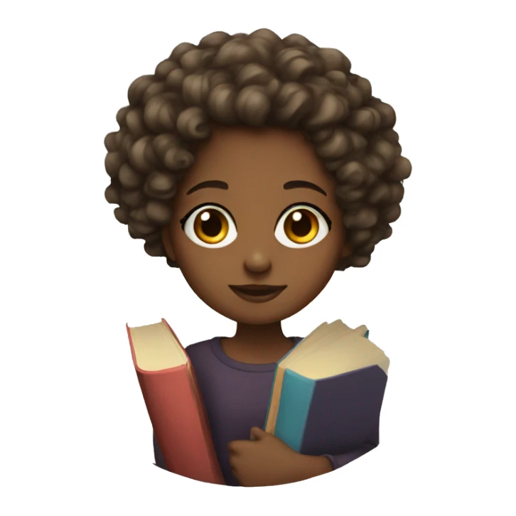 Girl with curls and Books sticker