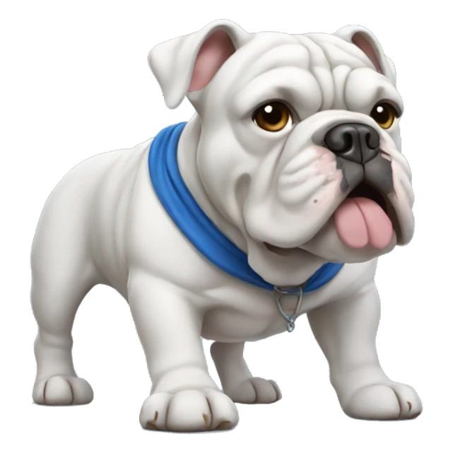 Old english bulldog in blue sticker