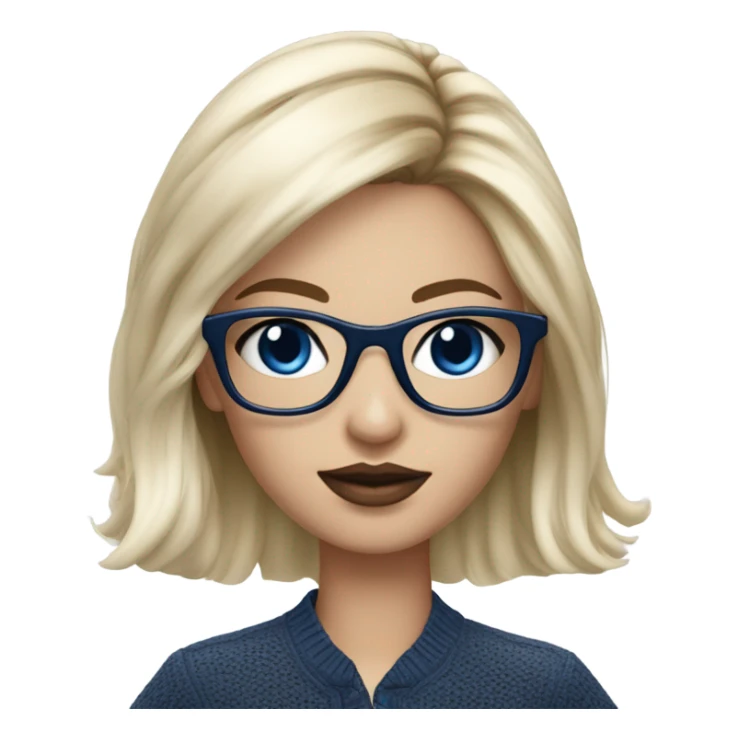 Hyper Realistic beautiful dior model with dark blue eyes glasses and stylish hair  sticker