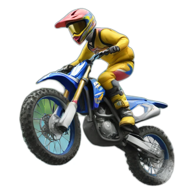 Motocross bike jumping over lake sticker