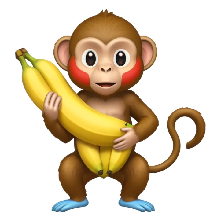a cartoon monkey with a bunch of bananas wrapped around its body sticker