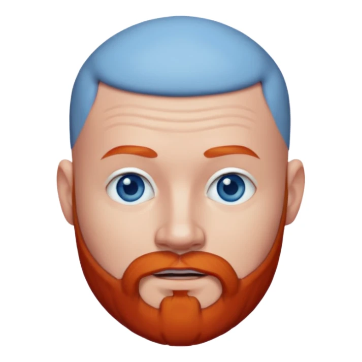 garçon avec barbe rousse chauve et les yeux bleus  sticker