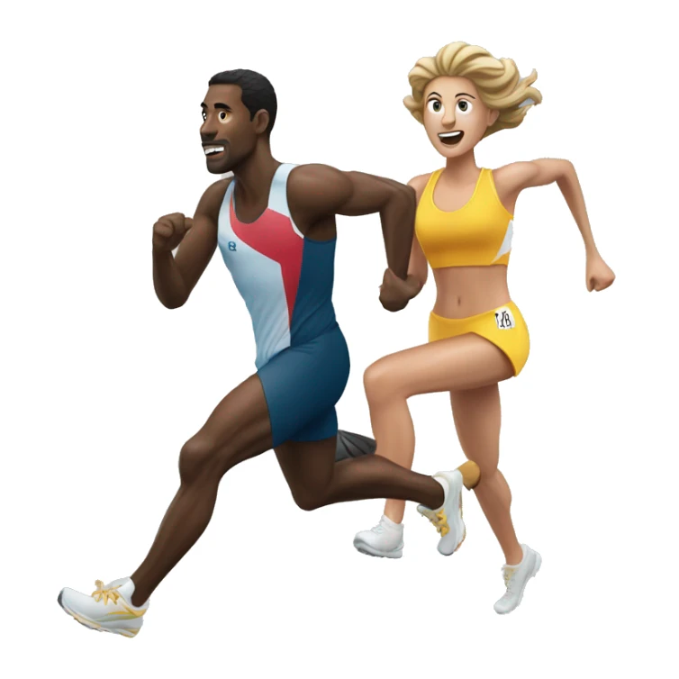 realestic Sportsman and woman run  sticker