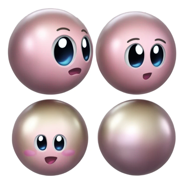 Metal cute Kirby ball driving on 4 car wheels sticker