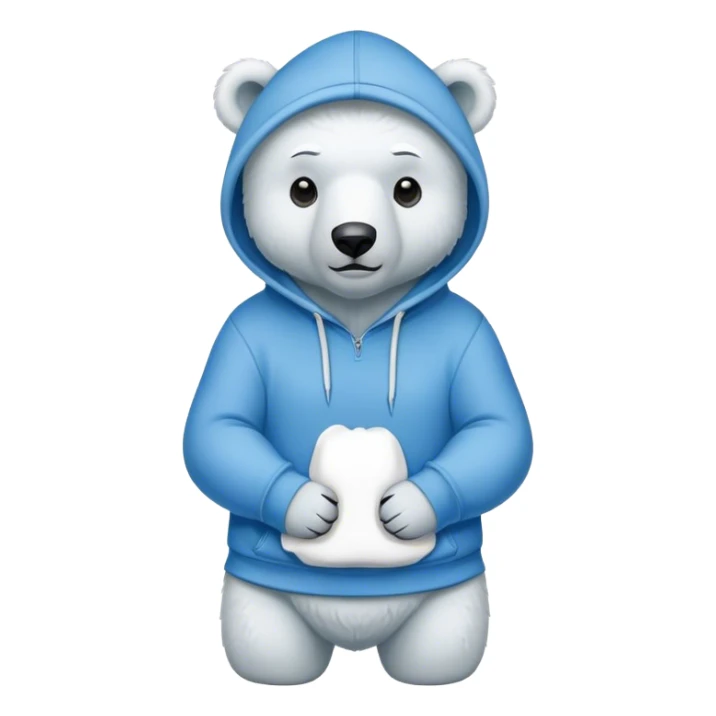 polar bear wearing hoodie sticker