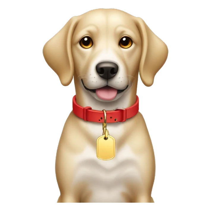 Dog Red collar and bone tag golden sticker