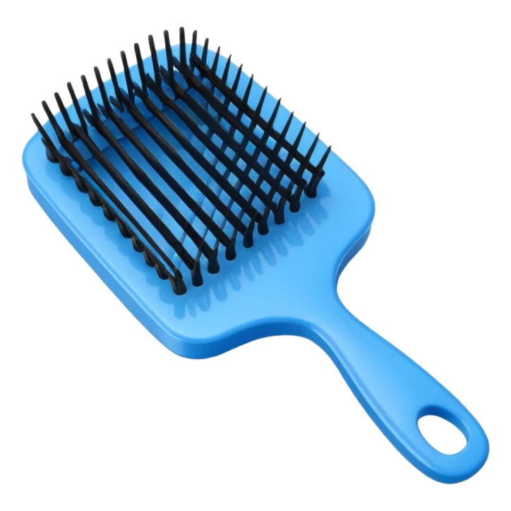 blue Rectangle hairbrush with bristles sticker