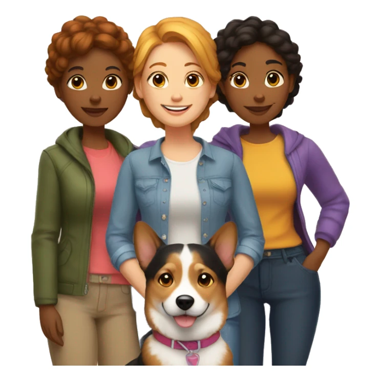 lesbian family with corgi dog sticker
