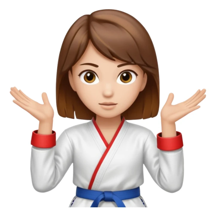 Girl with brown hair with highlights doing taekwondo  sticker