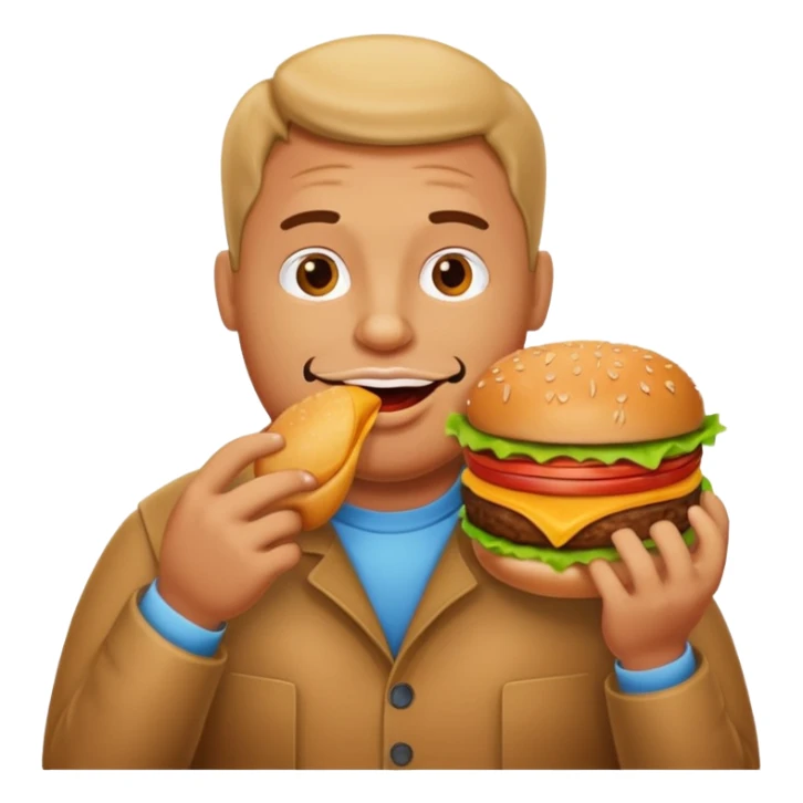 funny and full faty body man eat sticker