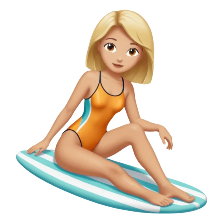 Draw a girl in a swimsuit who shows her foot sticker