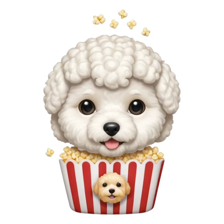 white bichon frise face with popcorn hair sticker