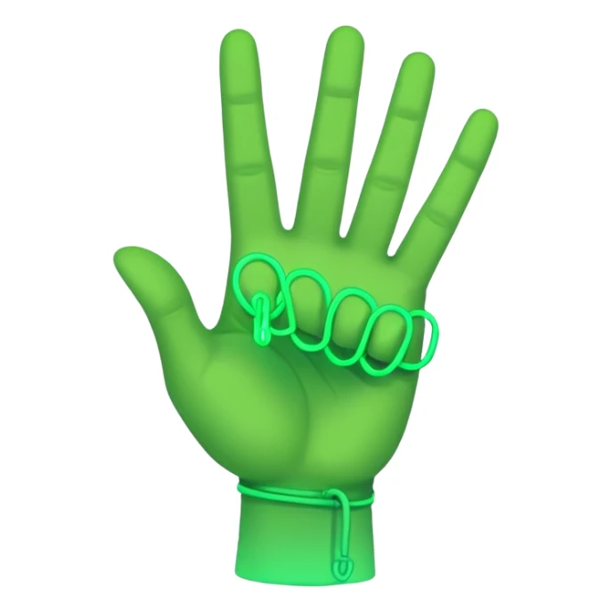 rock n roll hand sign in neon green color sticker
