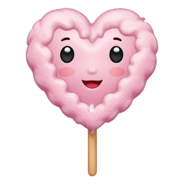 Cotton Candy, Heart-Shaped Cotton Candy – soft pink heart form with sparkle  sticker